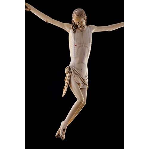 Japanese-Portuguese Jesuit Carved Ivory Figure of the Crucified Christ